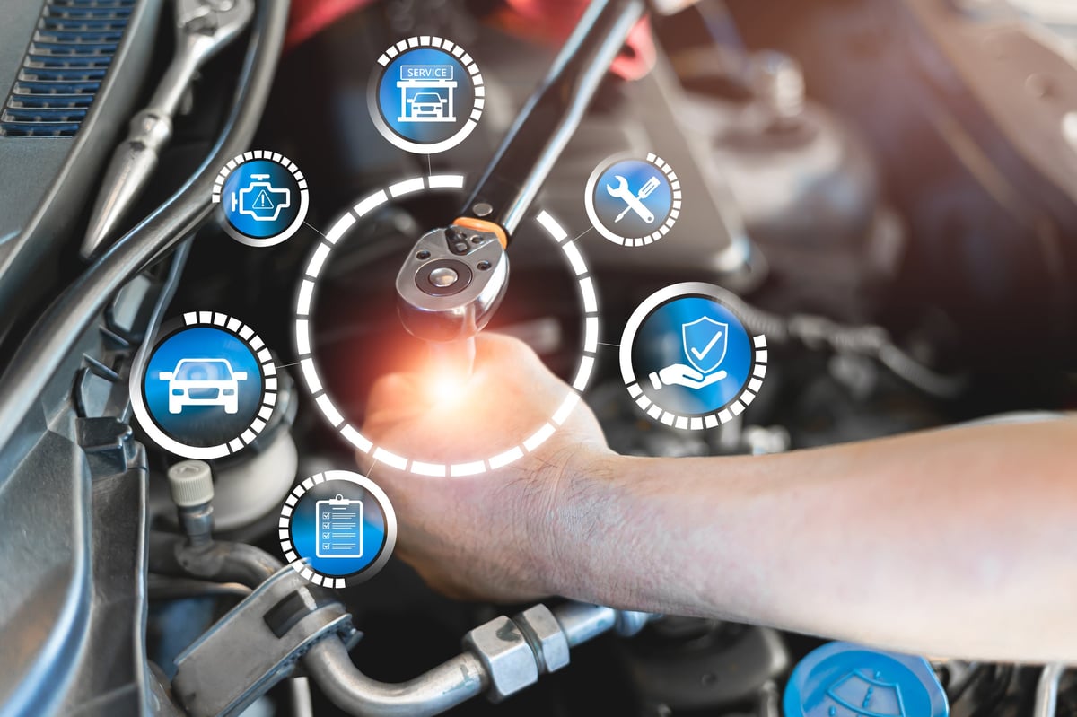 Car service technology quality warranty concept